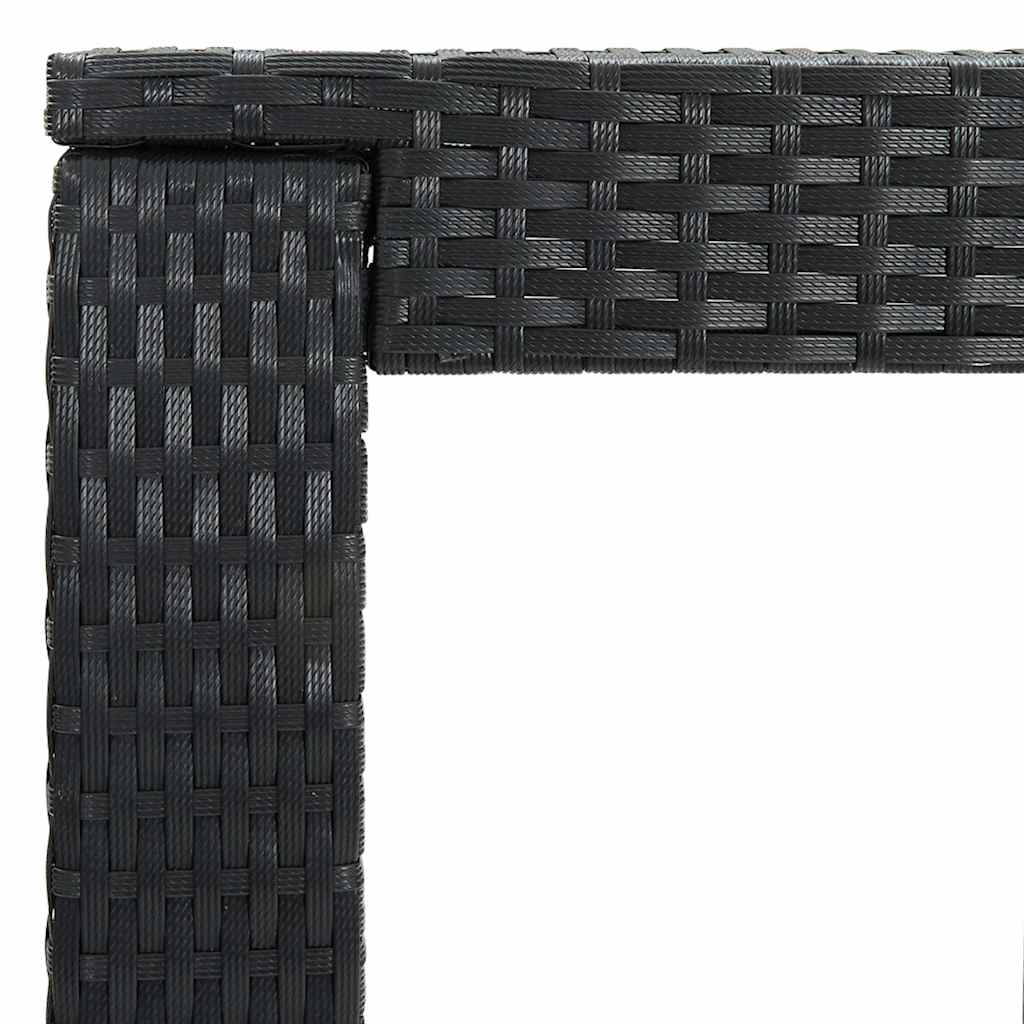 45871 vidaXL Garden Bar Table Black 60,5x60,5x110,5 cm Poly Rattan