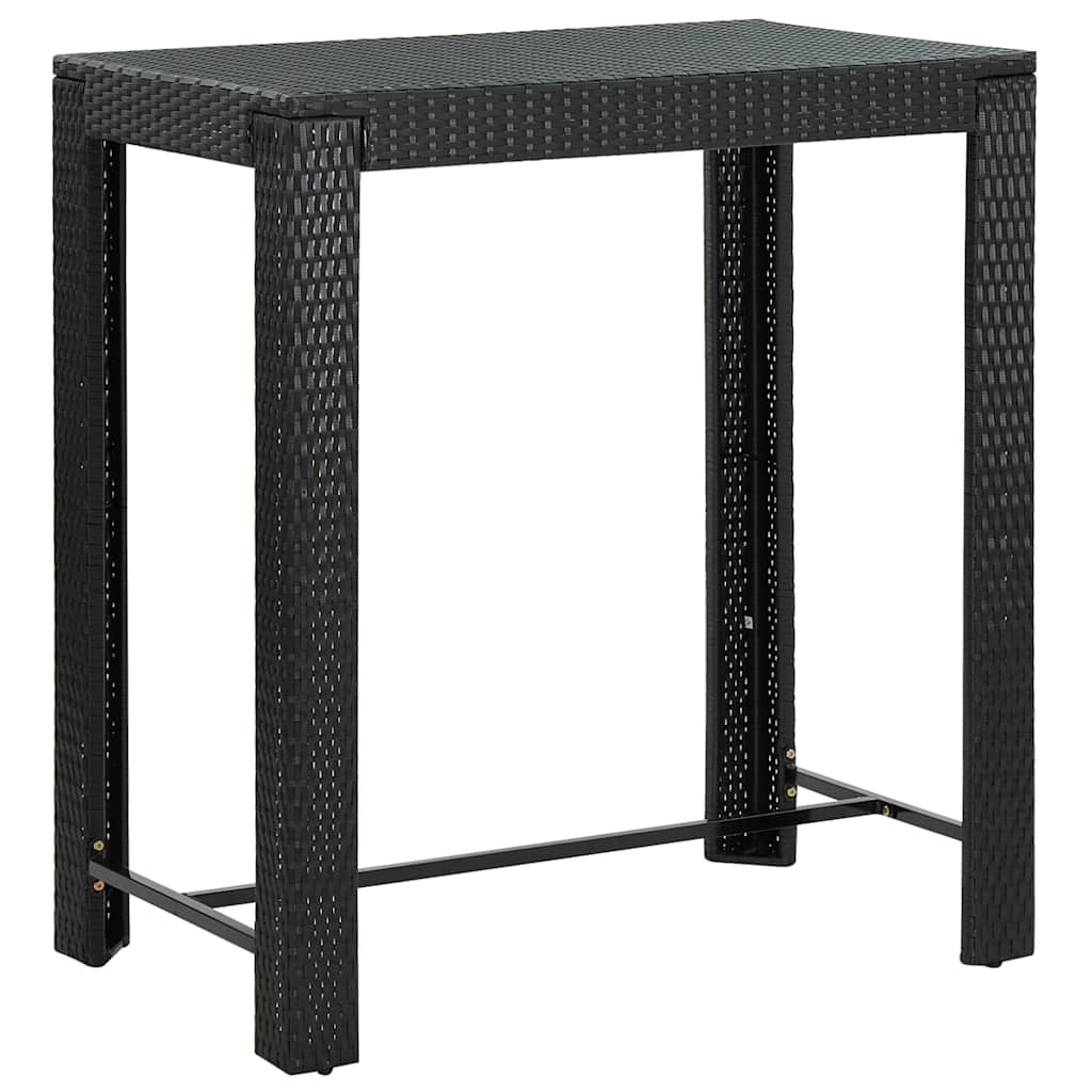 45874 vidaXL Garden Bar Table Black 100x60,5x110,5 cm Poly Rattan