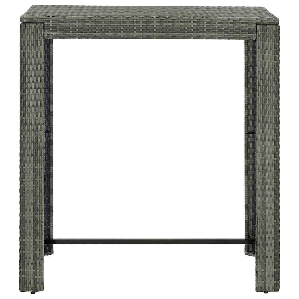 45875 vidaXL Garden Bar Table Grey 100x60,5x110,5 cm Poly Rattan