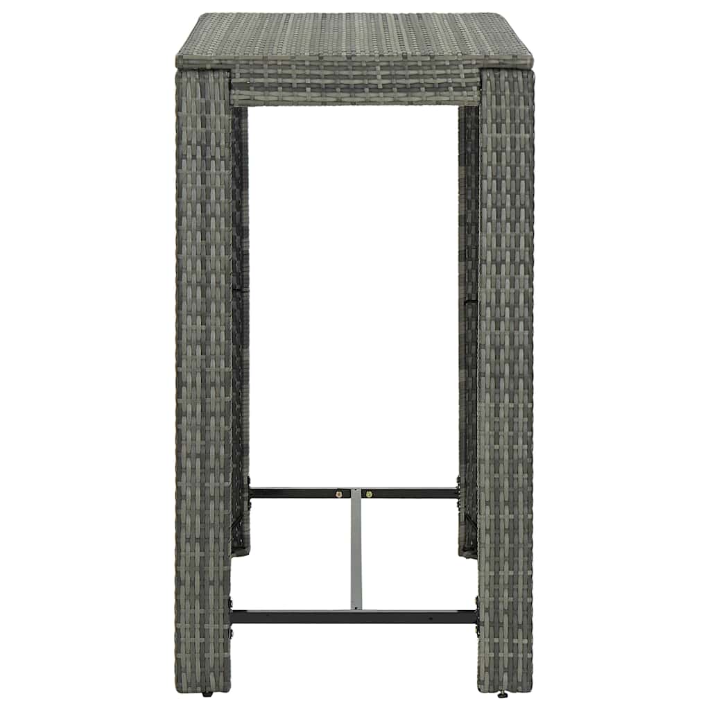 45875 vidaXL Garden Bar Table Grey 100x60,5x110,5 cm Poly Rattan
