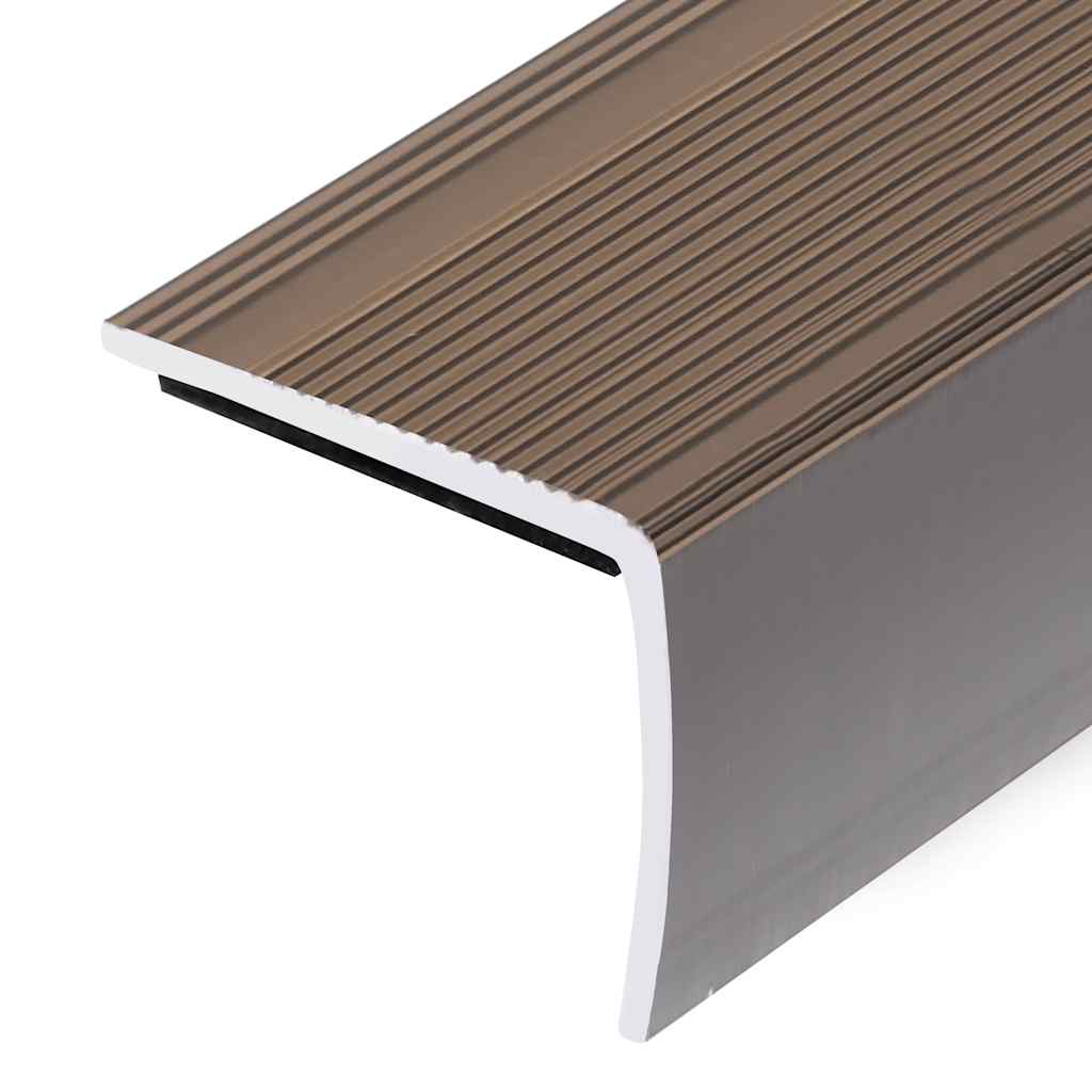 Stair Nosings in L-shape 5 pcs Aluminium 90 cm Brown