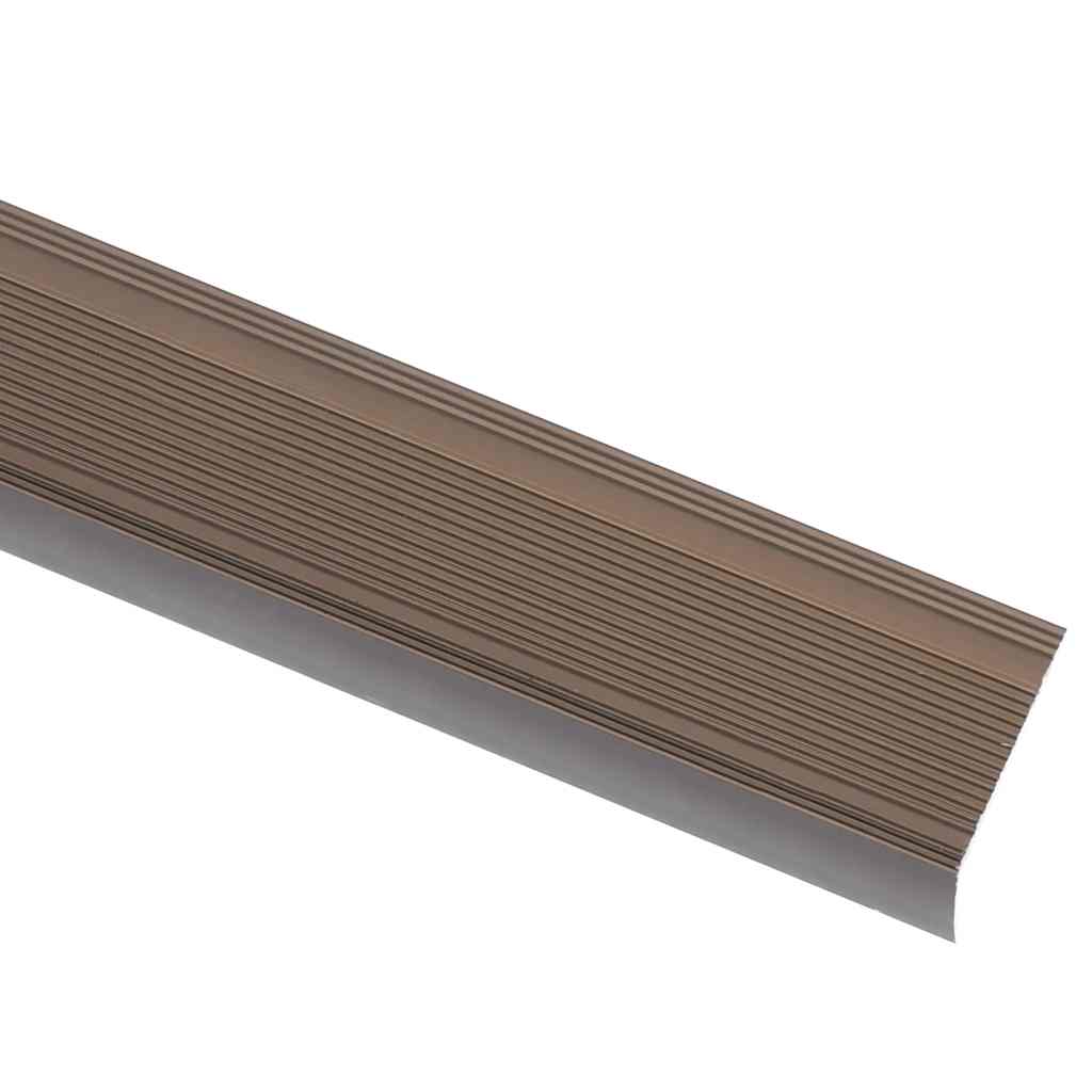 Stair Nosings in L-shape 5 pcs Aluminium 90 cm Brown