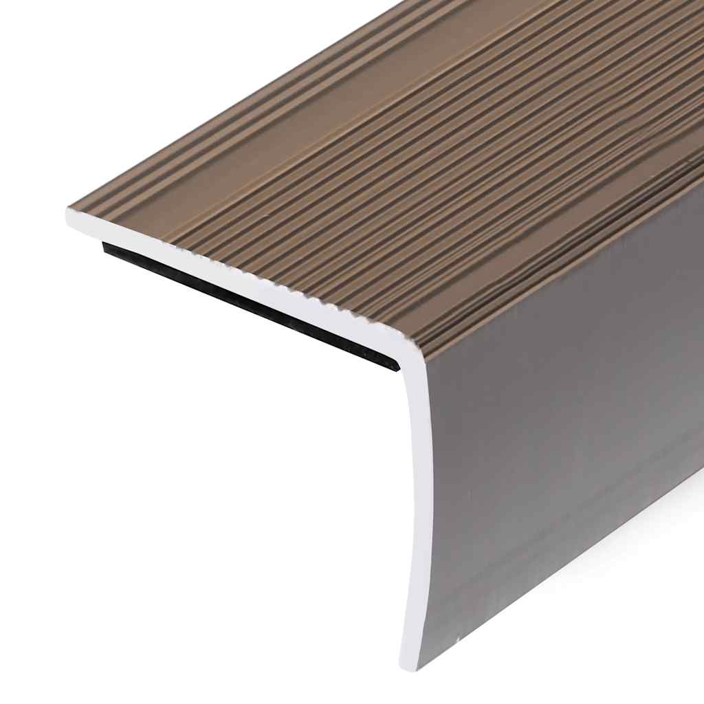 Stair Nosings in L-shape 5 pcs Aluminium 90 cm Brown