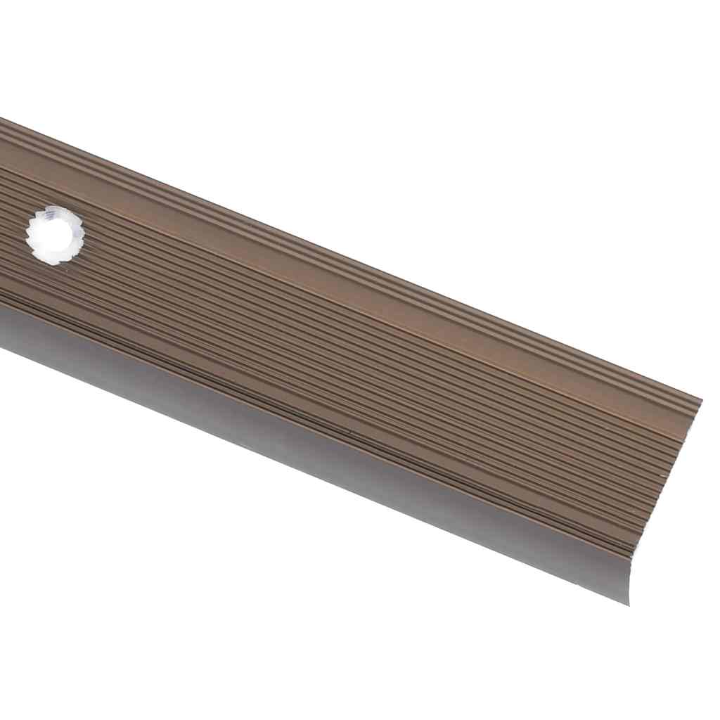 Stair Nosings in L-shape 15 pcs Aluminium 90 cm Brown