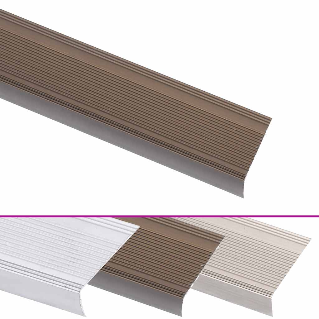 Stair Nosings in L-shape 15 pcs Aluminium 90 cm Brown