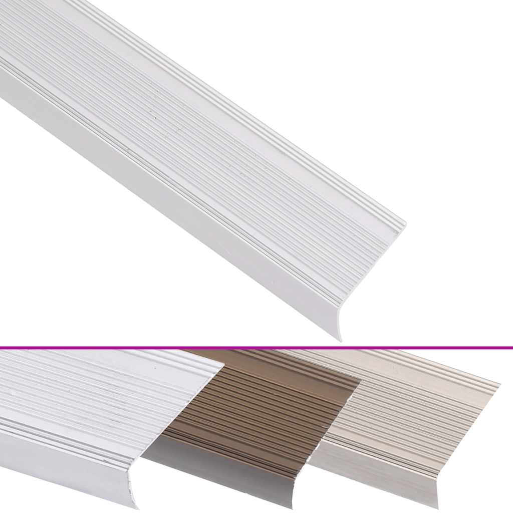 Stair Nosings in L-shape 5 pcs Aluminium 100 cm Silver