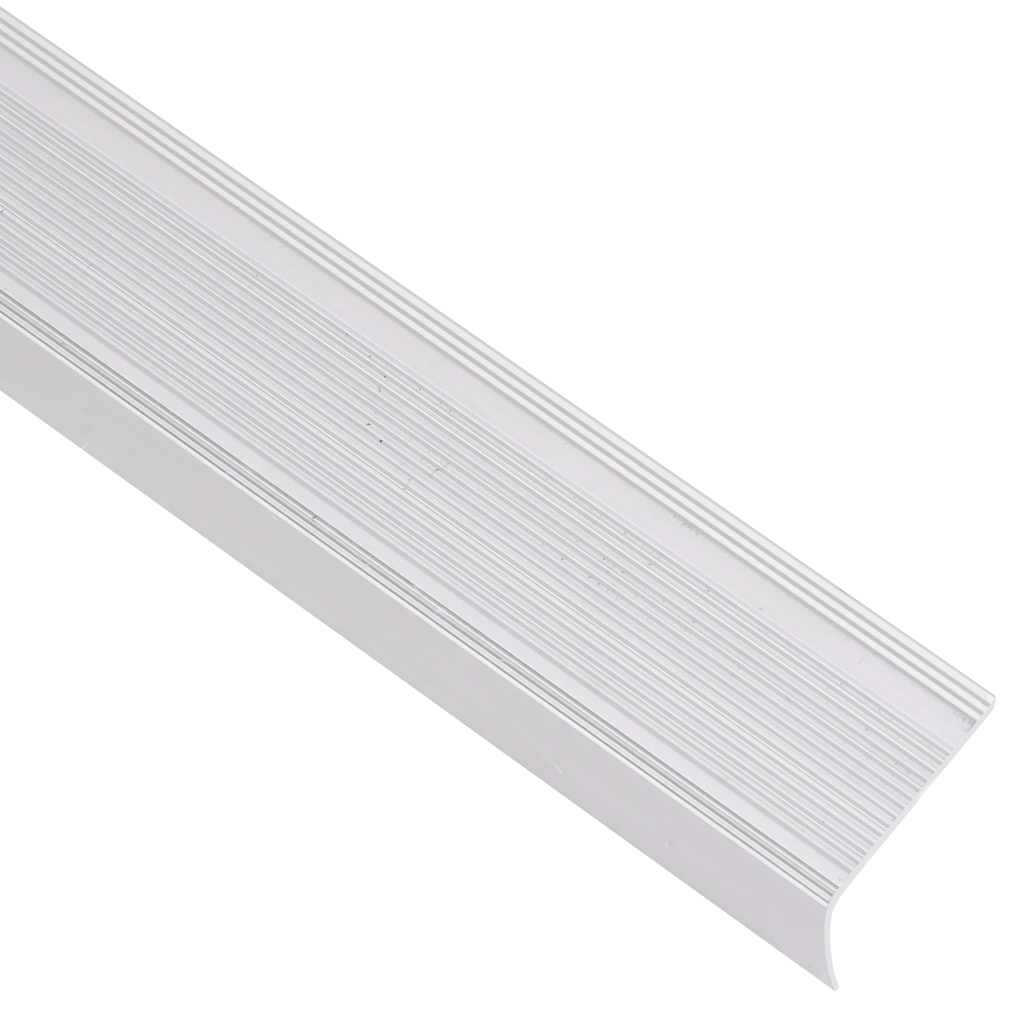 Stair Nosings in L-shape 5 pcs Aluminium 100 cm Silver