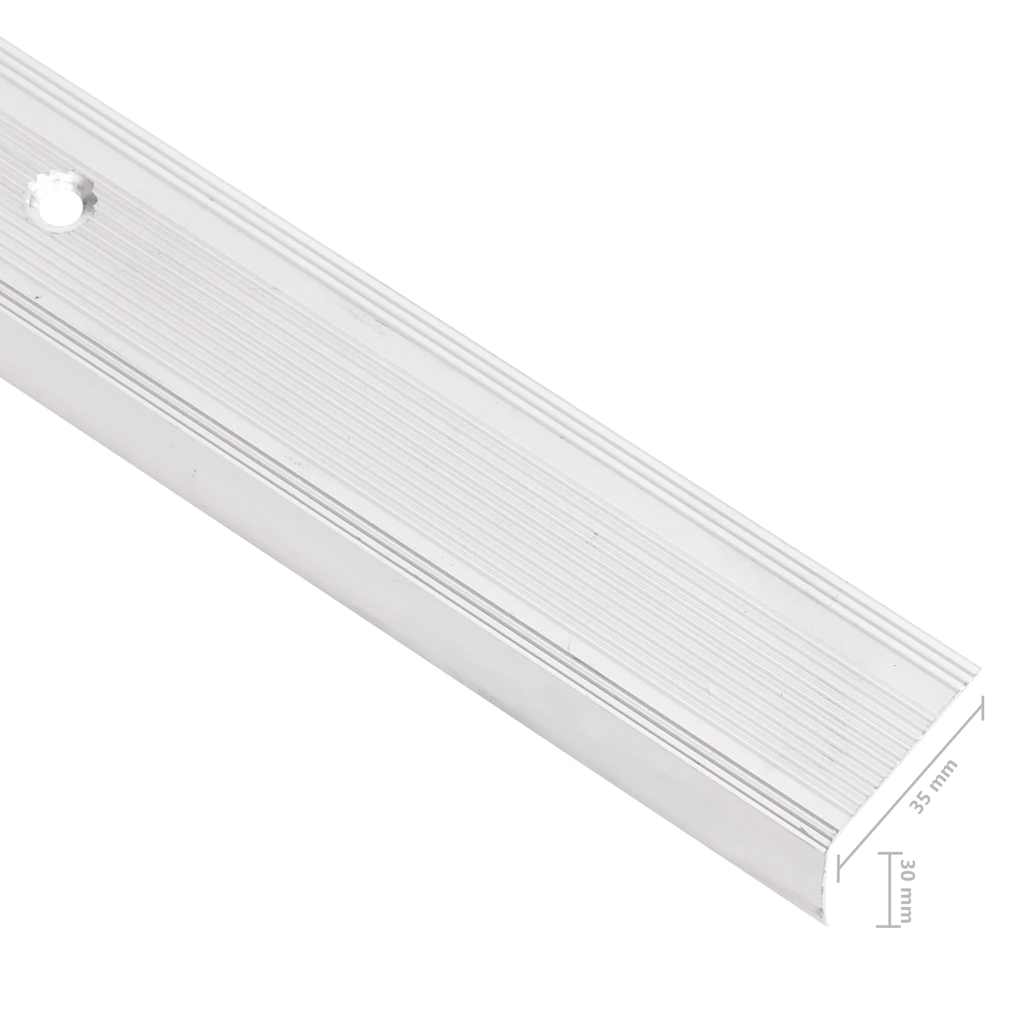 Stair Nosings in L-shape 5 pcs Aluminium 100 cm Silver