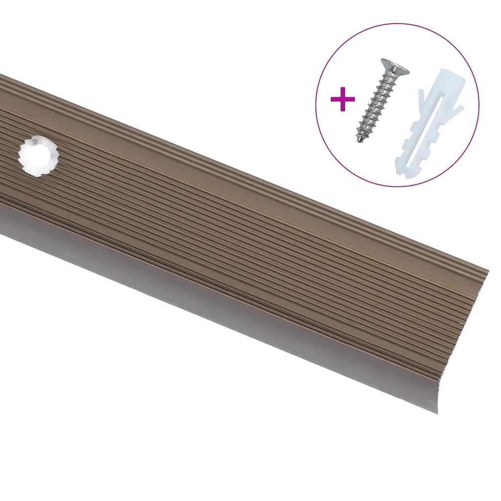Stair Nosings in L-shape 15 pcs Aluminium 100 cm Brown