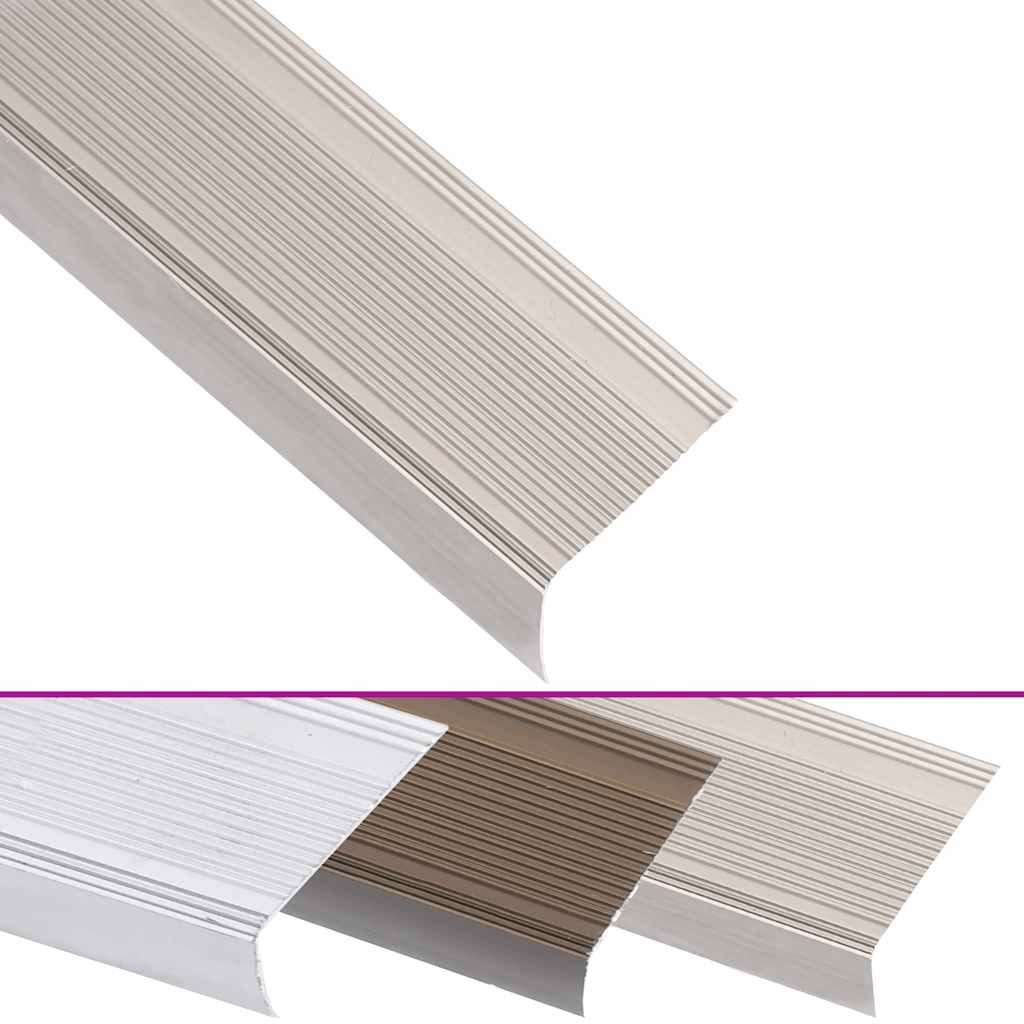Stair Nosings in L-shape 5 pcs Aluminium 100 cm Champagne