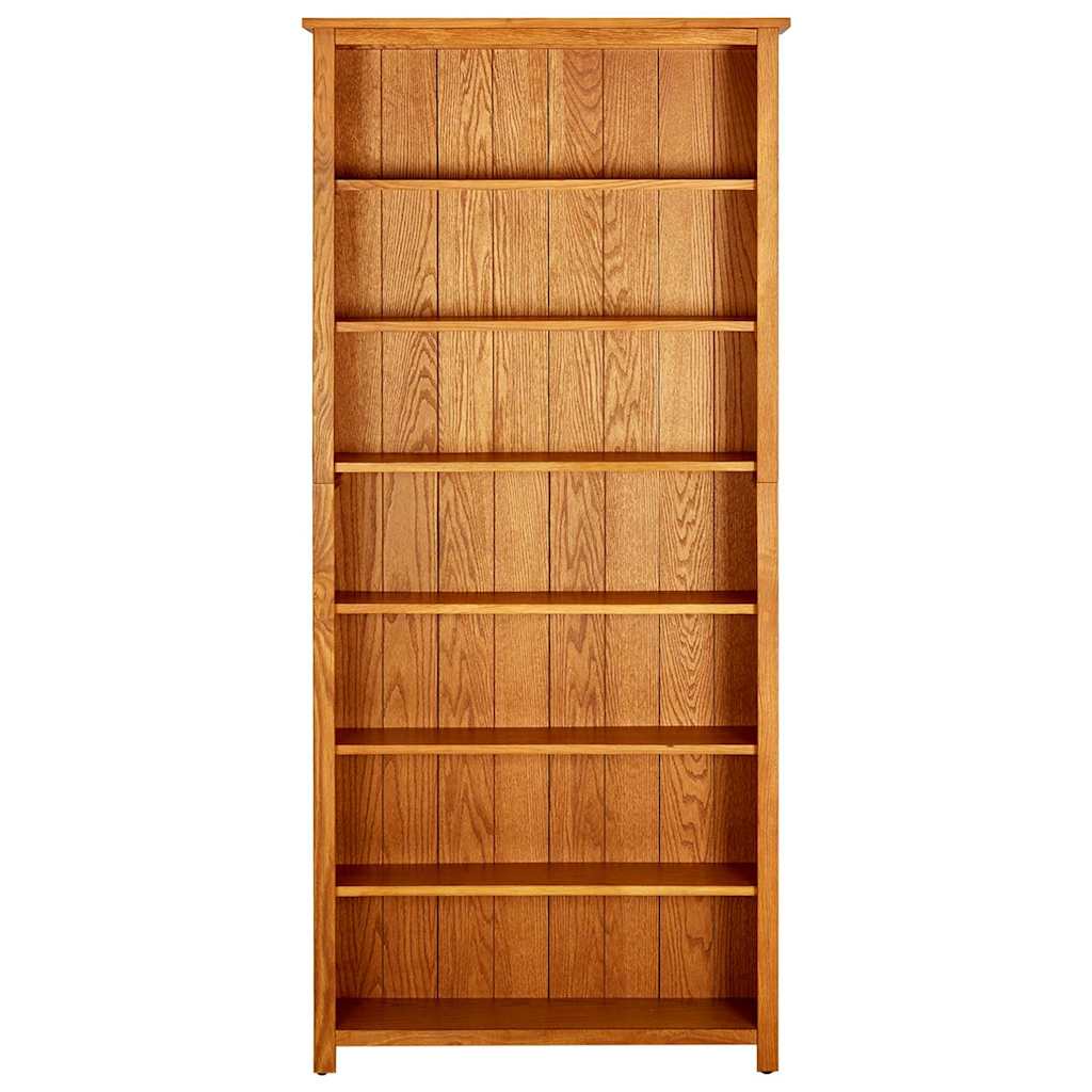 7-Tier Bookcase 90x22.5x200 cm Solid Oak Wood