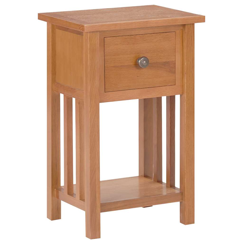 289182 vidaXL Magazine Table with Drawer 35x27x55 cm Solid Oak Wood