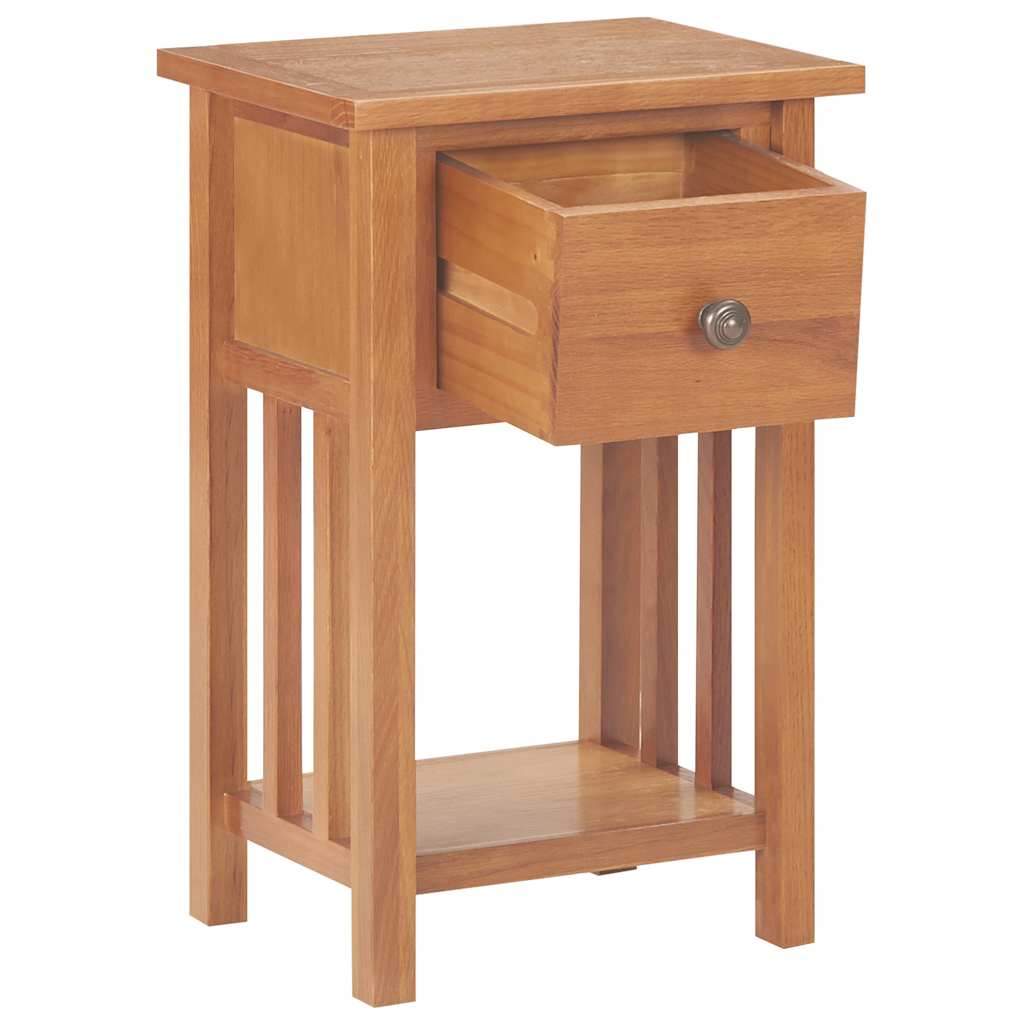 289182 vidaXL Magazine Table with Drawer 35x27x55 cm Solid Oak Wood