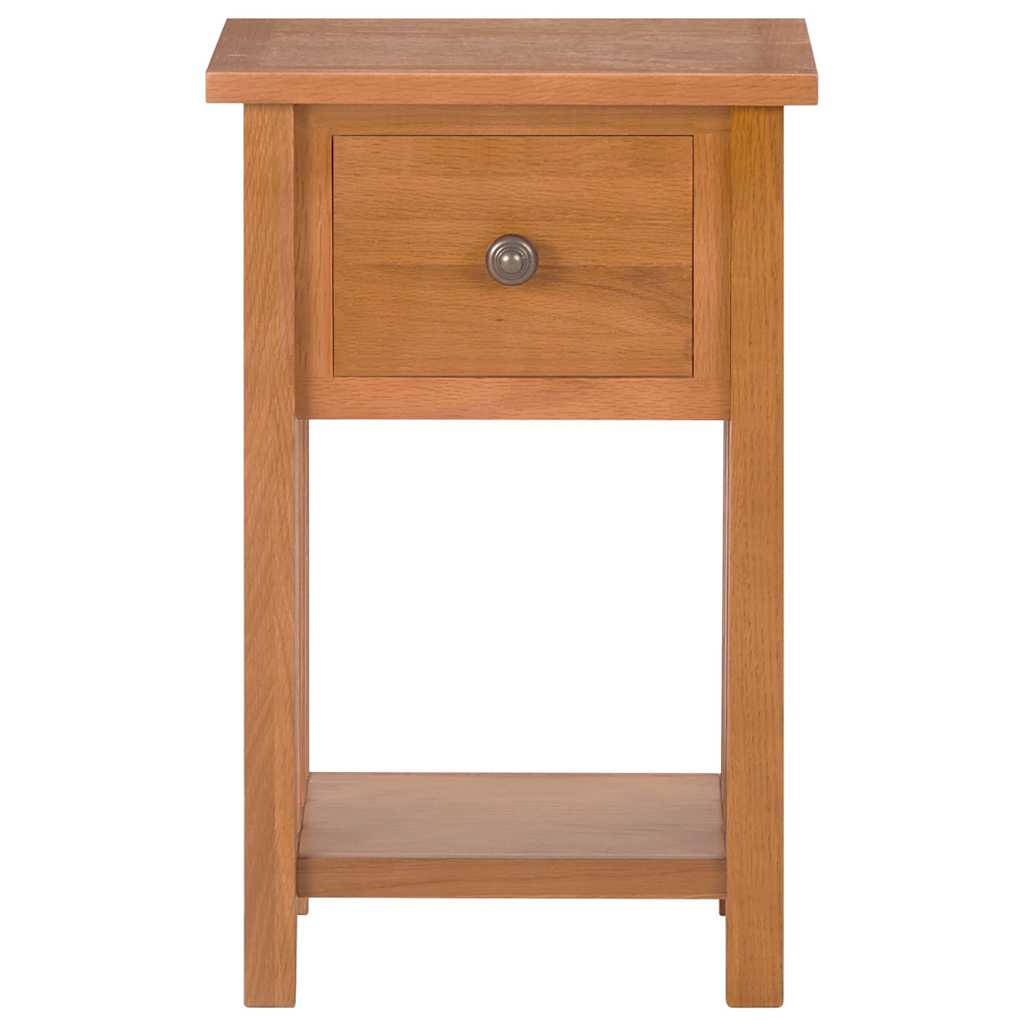 289182 vidaXL Magazine Table with Drawer 35x27x55 cm Solid Oak Wood