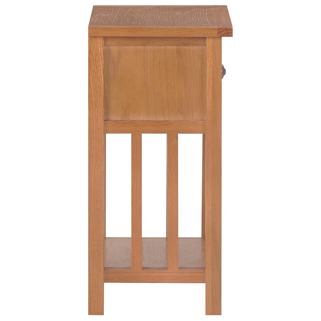 289182 vidaXL Magazine Table with Drawer 35x27x55 cm Solid Oak Wood