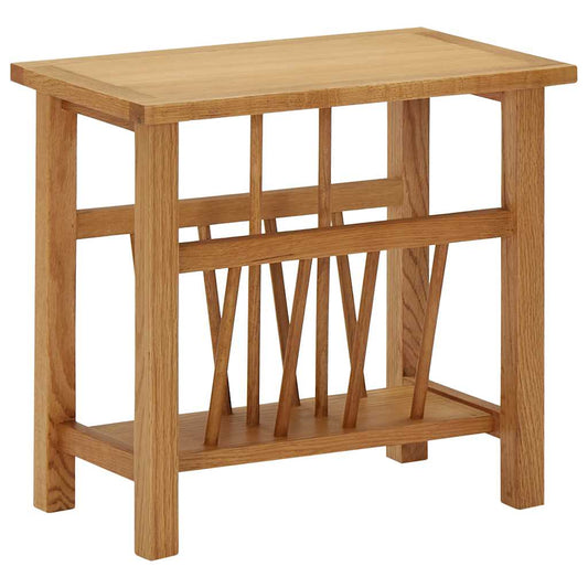 289184 vidaXL Magazine Table 45x27x42 cm Solid Oak Wood
