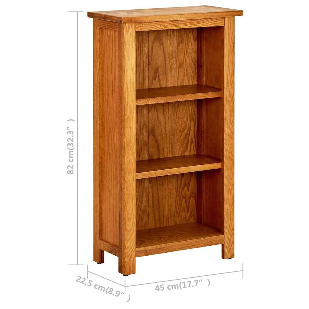 289186 vidaXL Bookcase 45x22,5x82 cm Solid Oak Wood