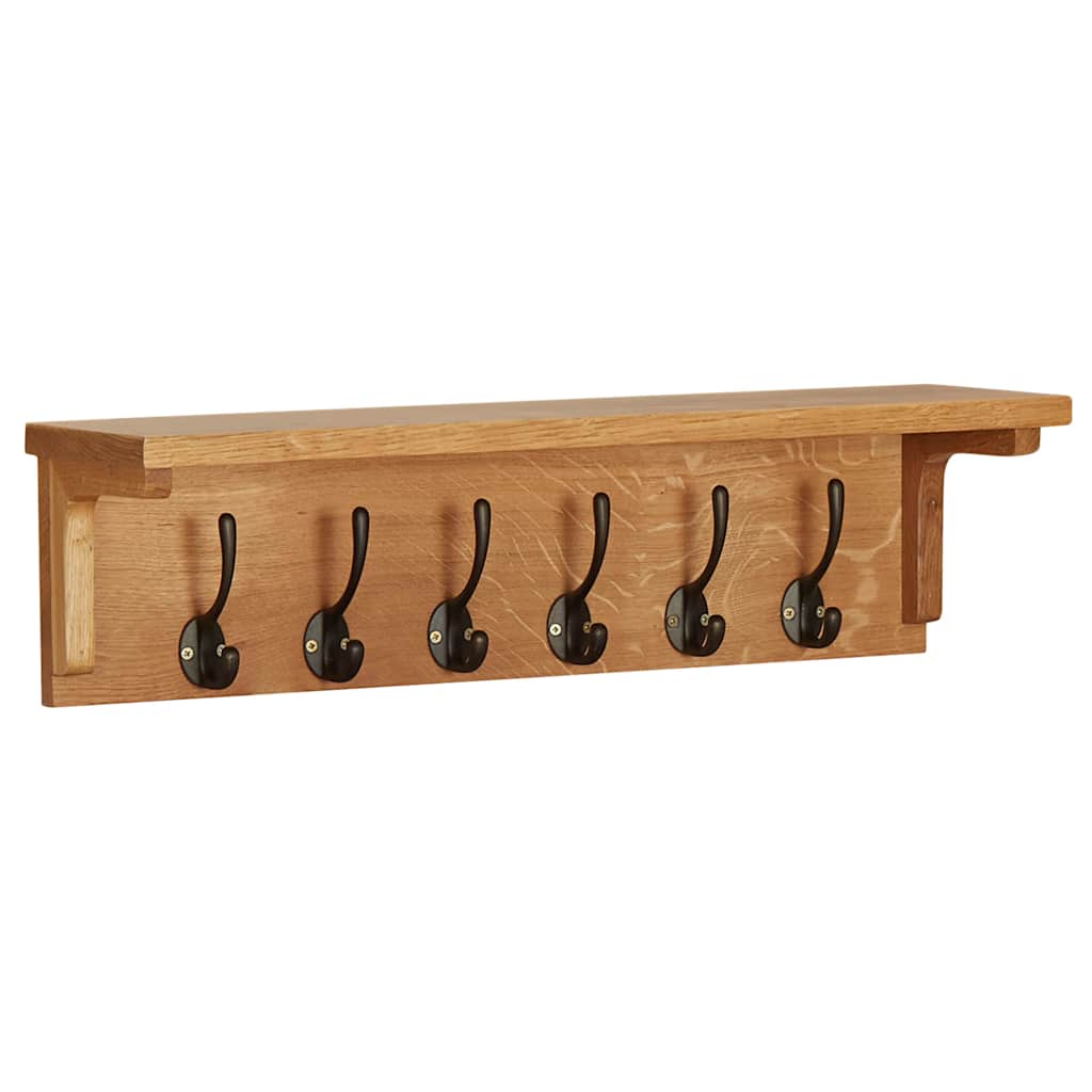 289191 vidaXL Coat Rack 60x16x16 cm Solid Oak Wood
