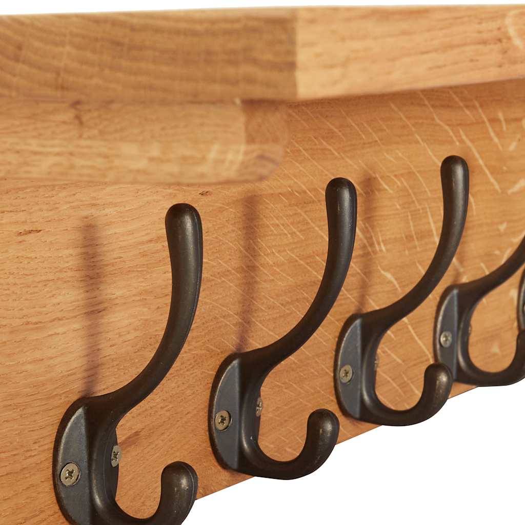 289191 vidaXL Coat Rack 60x16x16 cm Solid Oak Wood