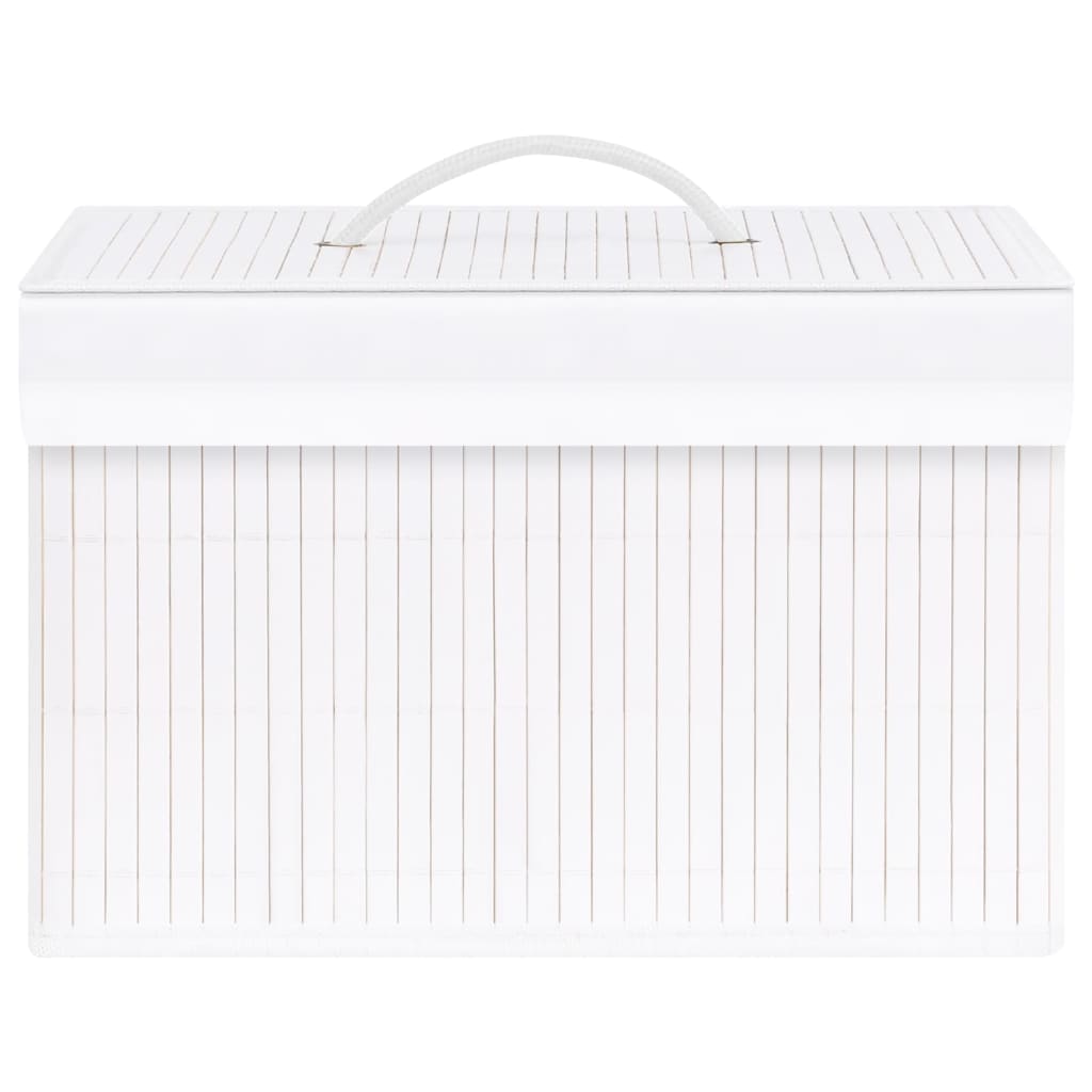 vidaXL Bamboo Storage Boxes 4 pcs White