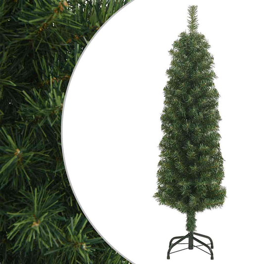 vidaXL Slim Artificial Christmas Tree with Stand Green 150 cm PVC