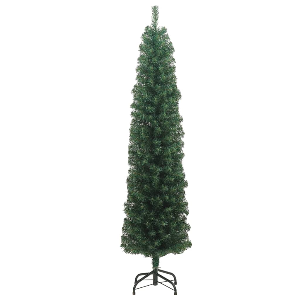 vidaXL Slim Artificial Christmas Tree with Stand Green 180 cm PVC