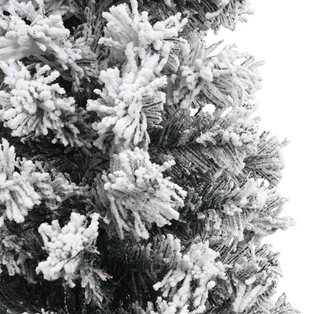 vidaXL Slim Artificial Christmas Tree with Flocked Snow Green 240 cm PVC