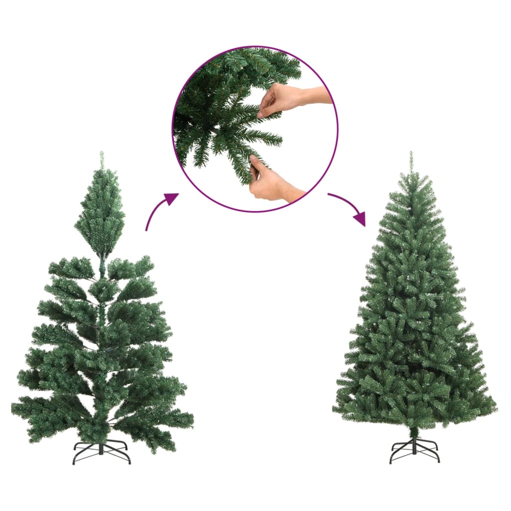 vidaXL Slim Christmas Tree with Real Wood and White Snow Green 180 cm