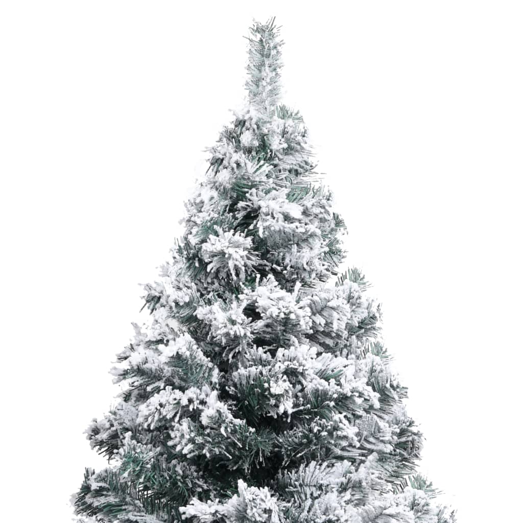 vidaXL Artificial Christmas Tree with Flocked Snow Green 150 cm PVC