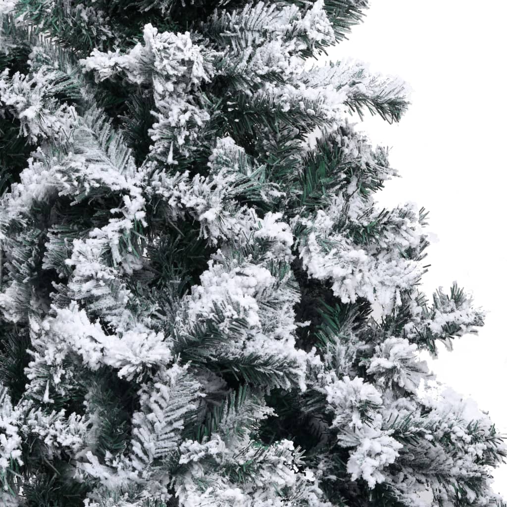 vidaXL Artificial Christmas Tree with Flocked Snow Green 210 cm PVC