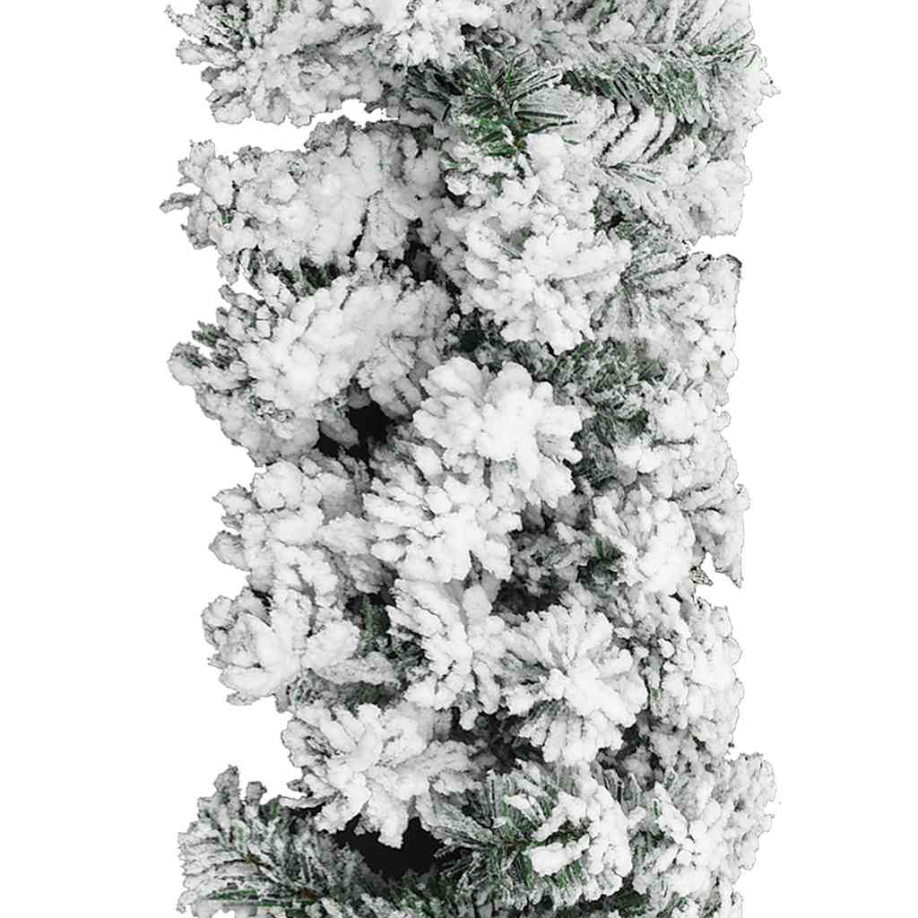Christmas Garland | Green with white snow flocking | PVC | 5 m length