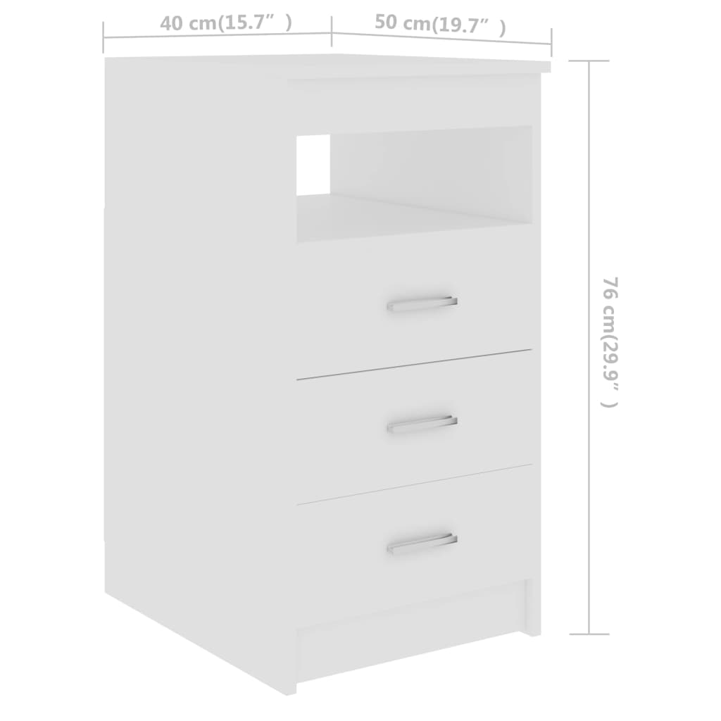 vidaXL Desk White 140x50x76 cm Engineered Wood