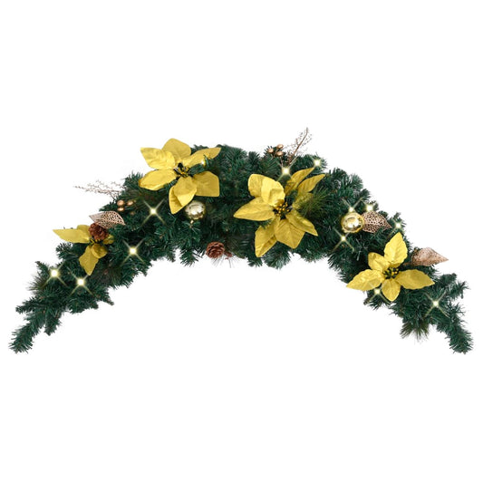 vidaXL Christmas Arch with LED Lights Green 90 cm PVC