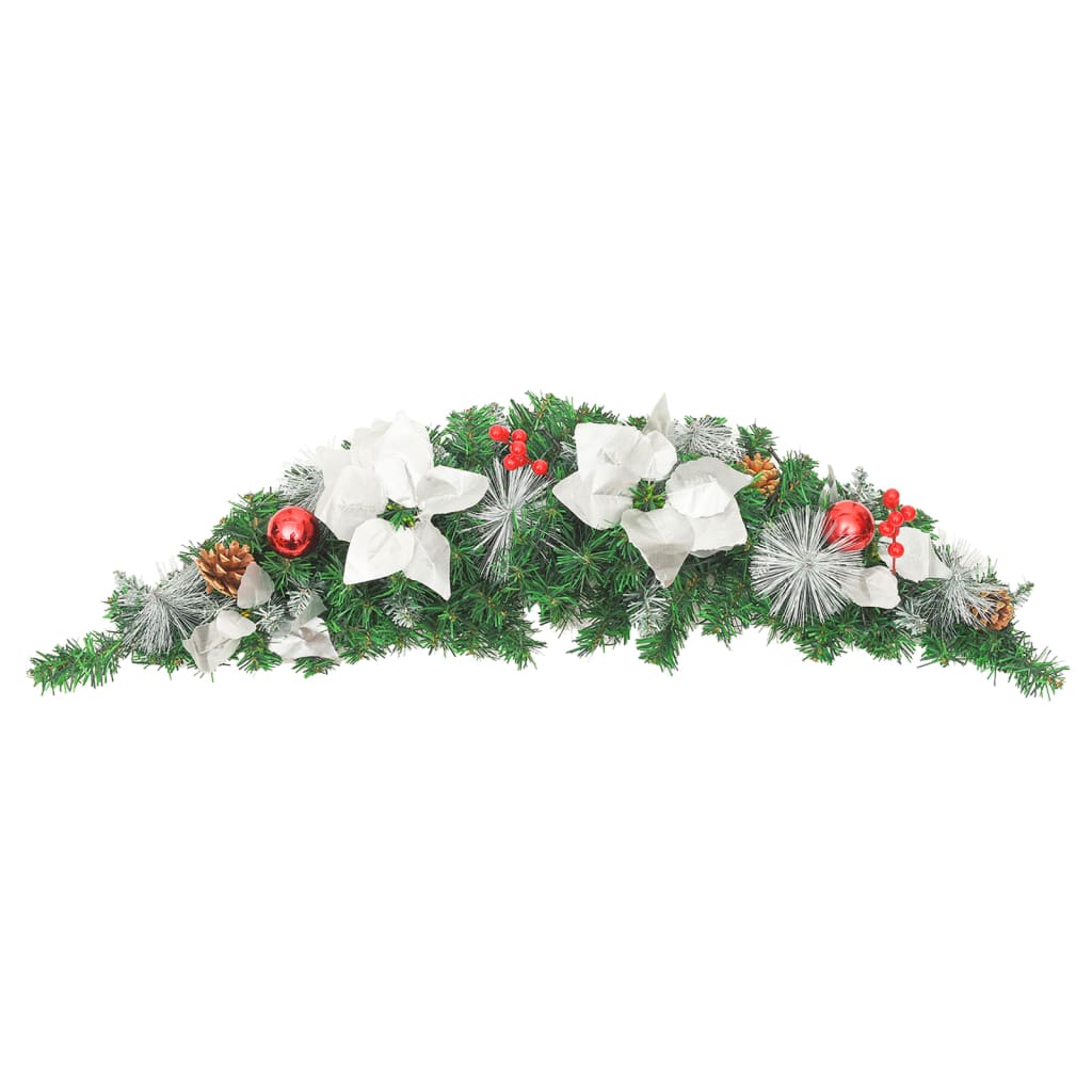 vidaXL Christmas Arch with LED Lights Green 90 cm PVC