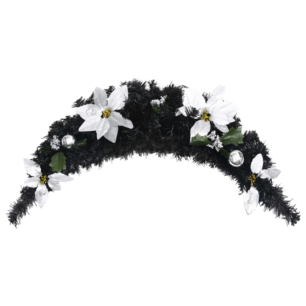 vidaXL Christmas Arch with LED Lights Black 90 cm PVC