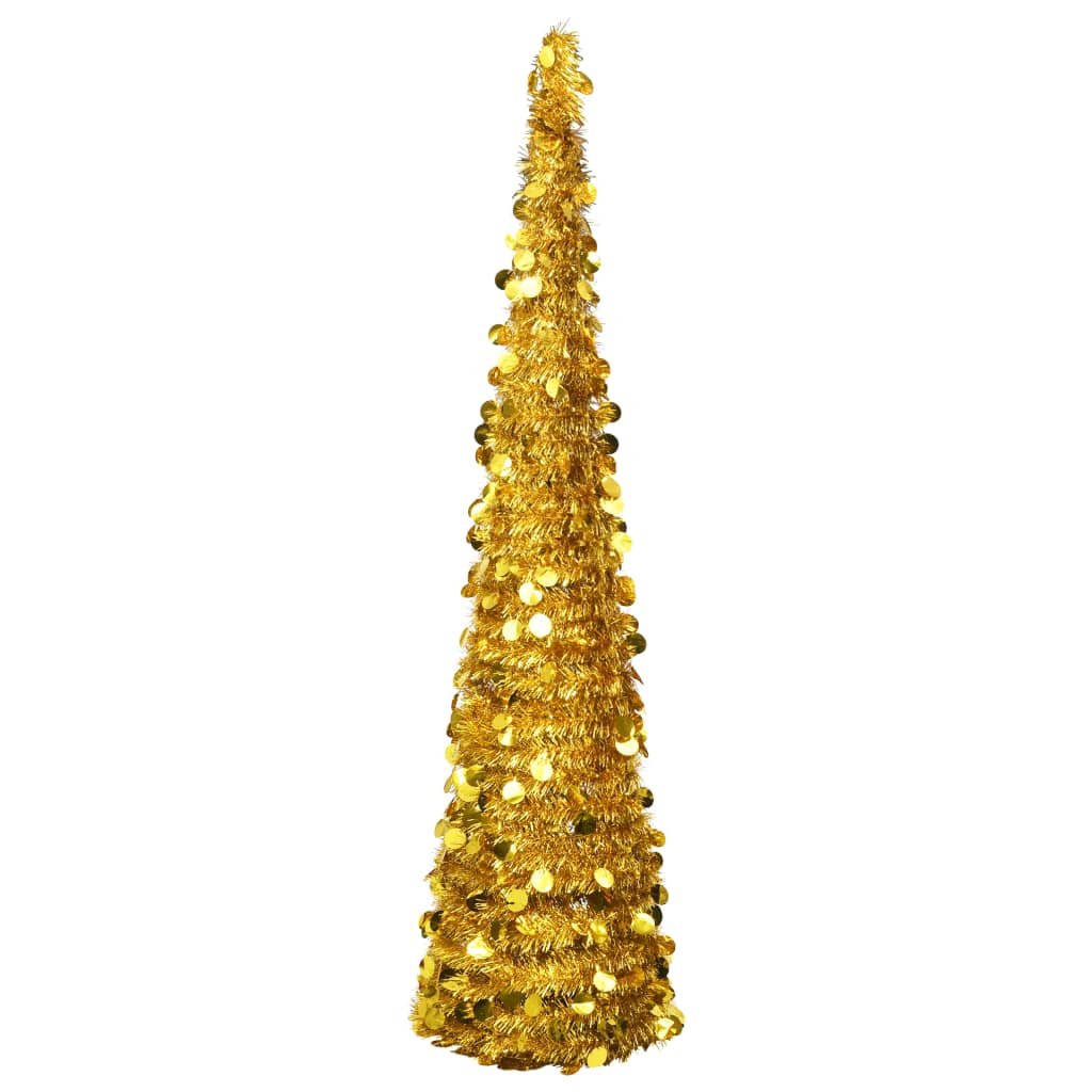 vidaXL Pop-up Artificial Christmas Tree Gold 180 cm PET