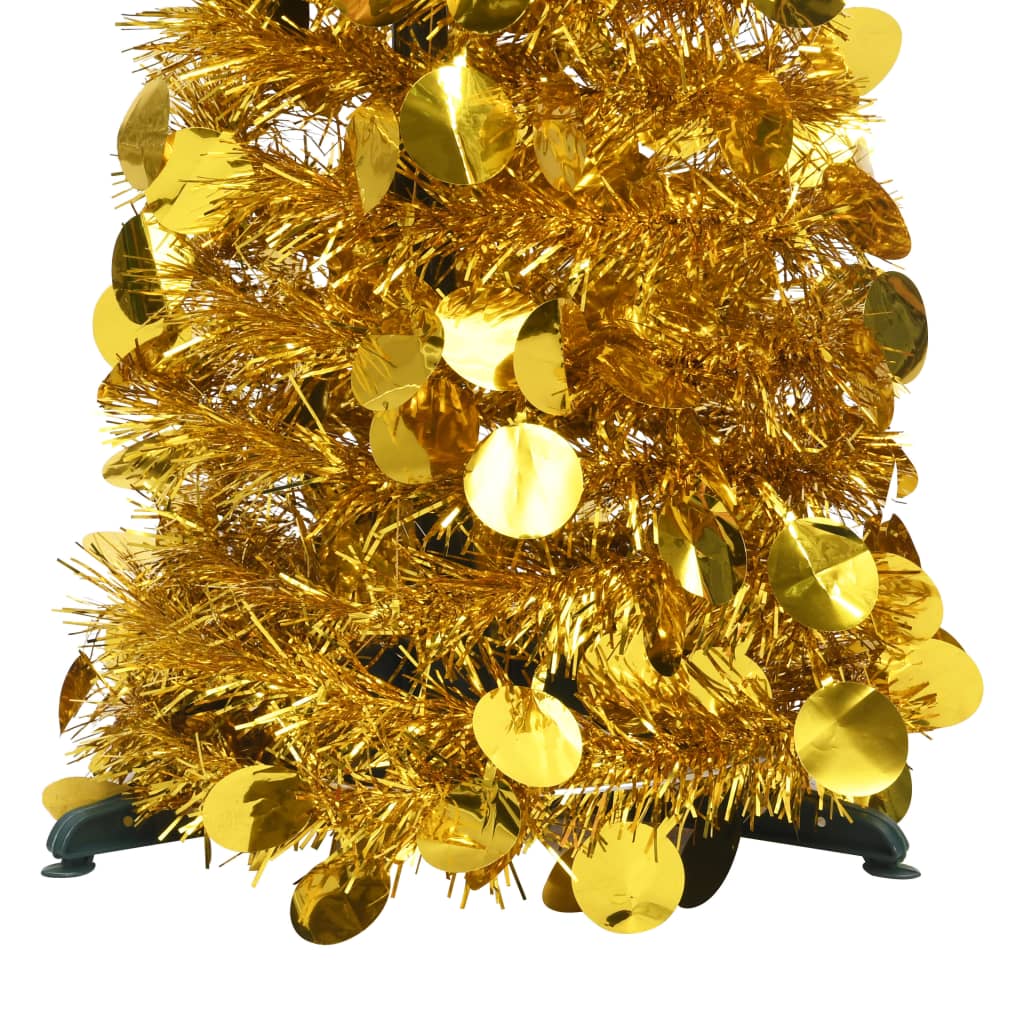 vidaXL Pop-up Artificial Christmas Tree Gold 180 cm PET