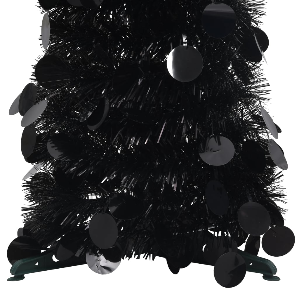 vidaXL Pop-up Artificial Christmas Tree Black 150 cm PET