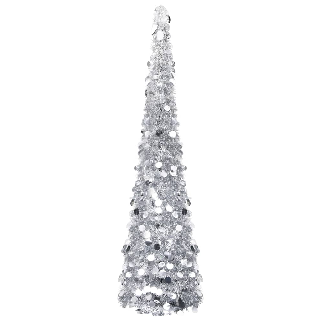 vidaXL Pop-up Artificial Christmas Tree Silver 180 cm PET