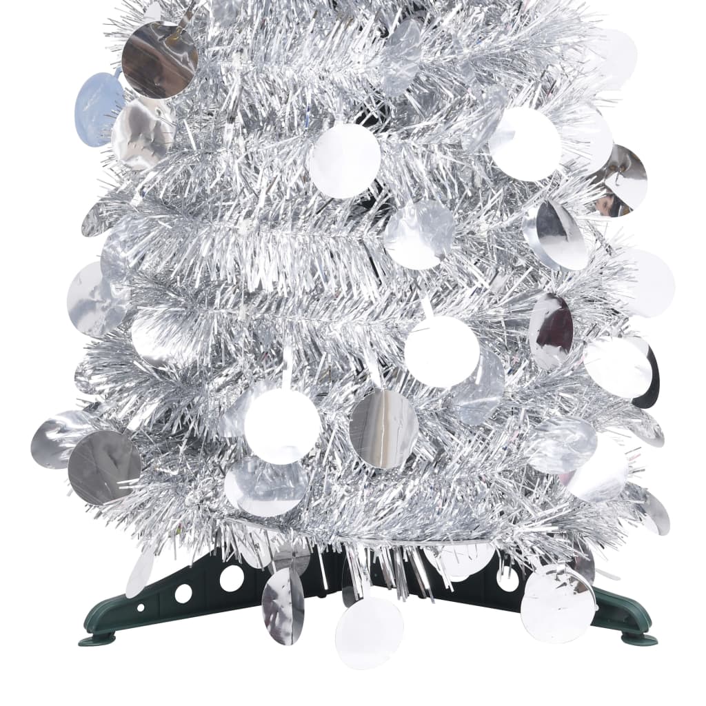 vidaXL Pop-up Artificial Christmas Tree Silver 180 cm PET