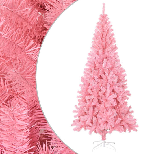 vidaXL Artificial Christmas Tree with Stand Pink 180 cm PVC