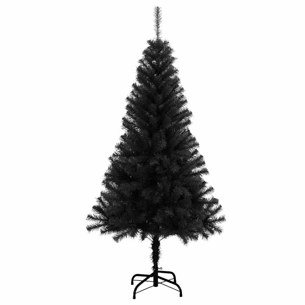 vidaXL Artificial Christmas Tree with Stand Black 150 cm PVC