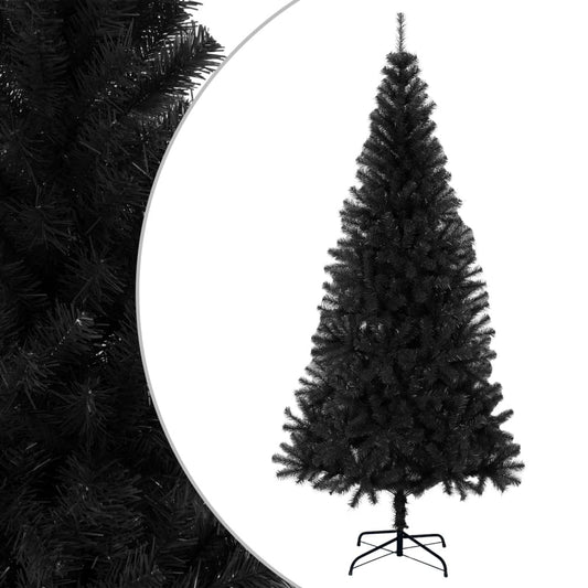 vidaXL Artificial Christmas Tree with Stand Black 180 cm PVC