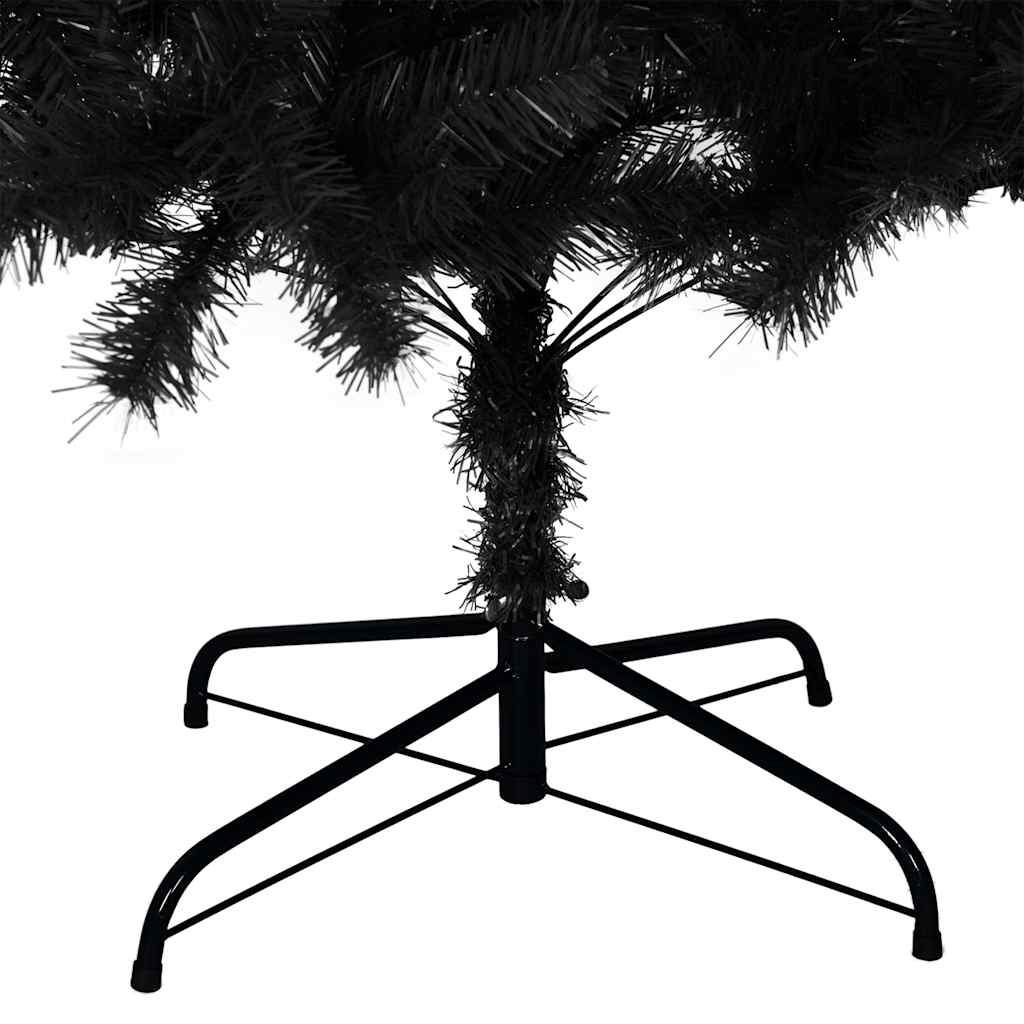 vidaXL Artificial Christmas Tree with Stand Black 180 cm PVC