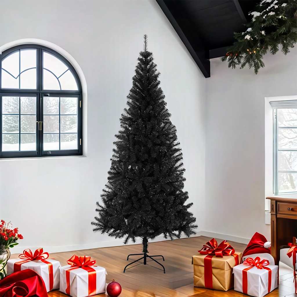 vidaXL Artificial Christmas Tree with Stand Black 180 cm PVC