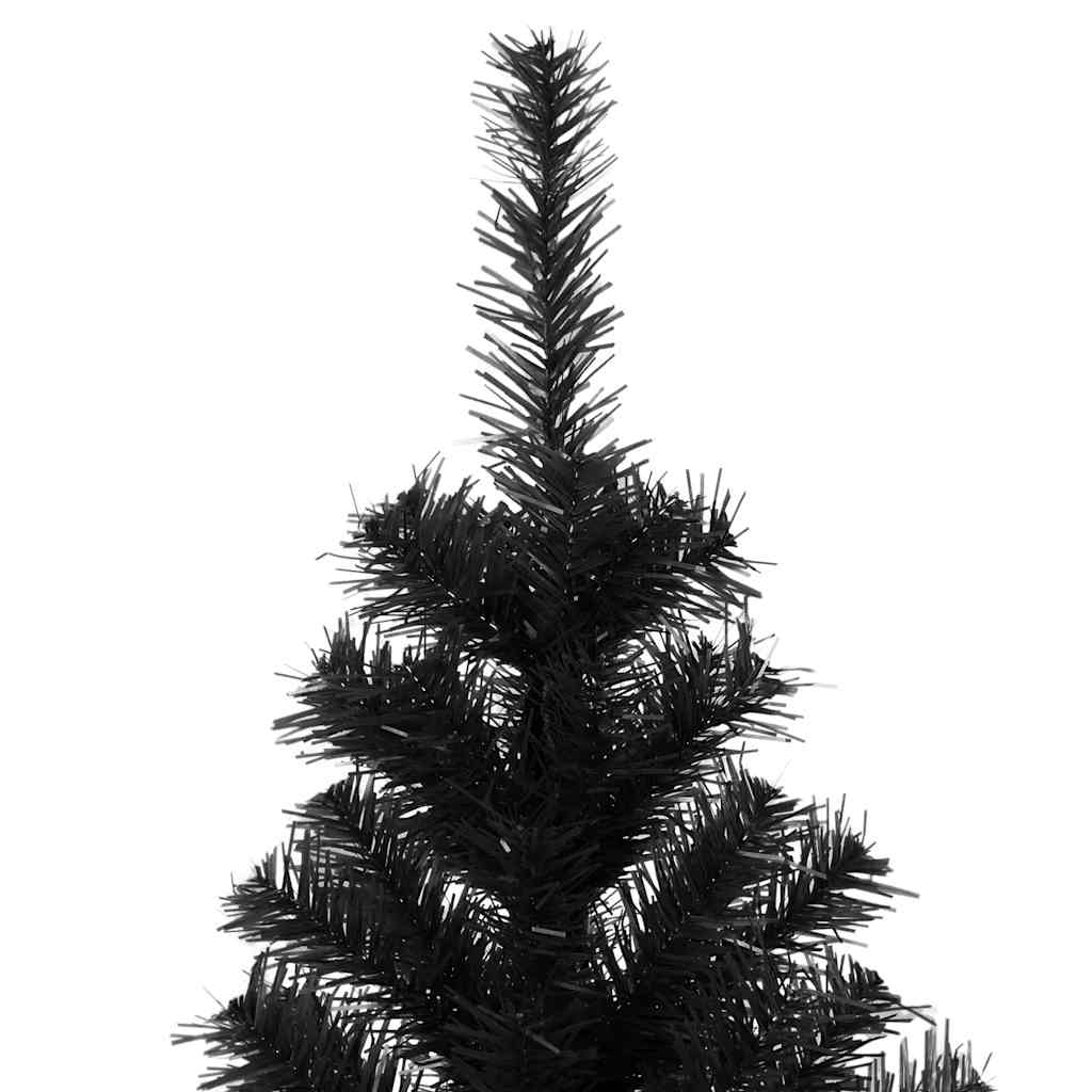 vidaXL Artificial Christmas Tree with Stand Black 210 cm PVC