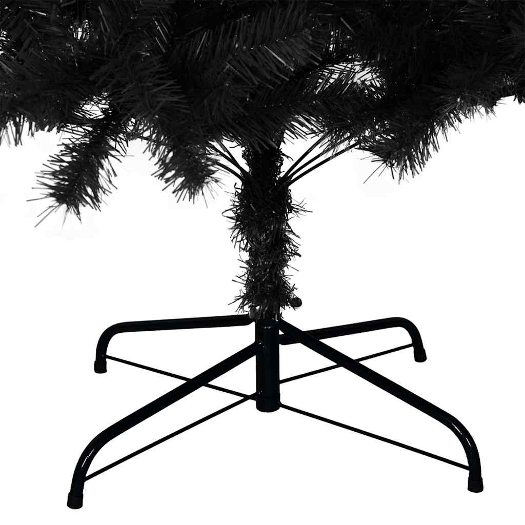 vidaXL Artificial Christmas Tree with Stand Black 210 cm PVC