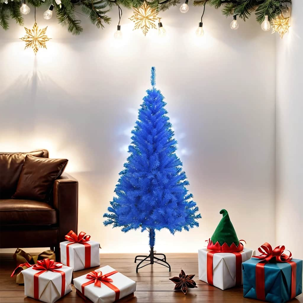 vidaXL Artificial Christmas Tree with Stand Blue 150 cm PVC