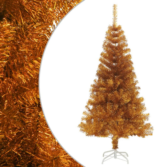 vidaXL Artificial Christmas Tree with Stand Gold 150 cm PET