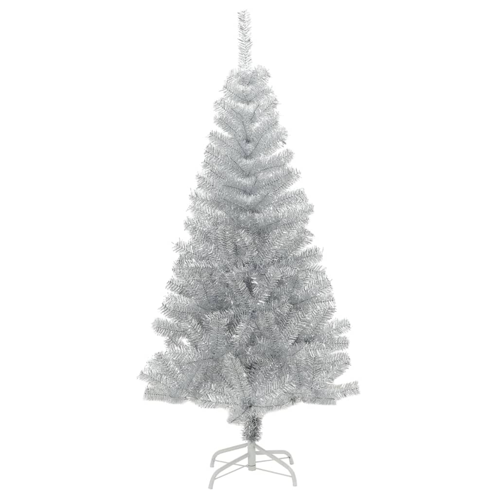 vidaXL Artificial Christmas Tree with Stand Silver 150 cm PET